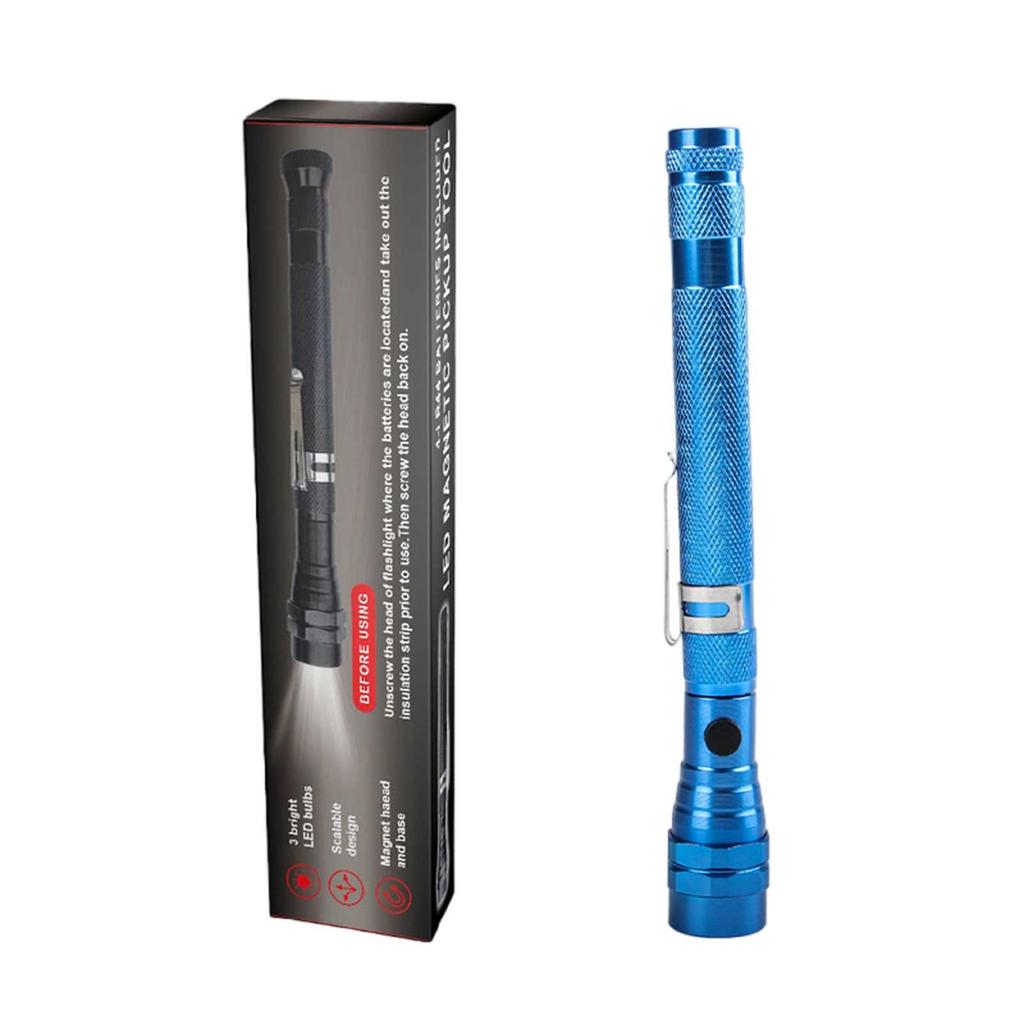 3-light Magnetic Iron Stretch Steel Pipe, Metal Hose Arbitrary Bending LED Flashlight