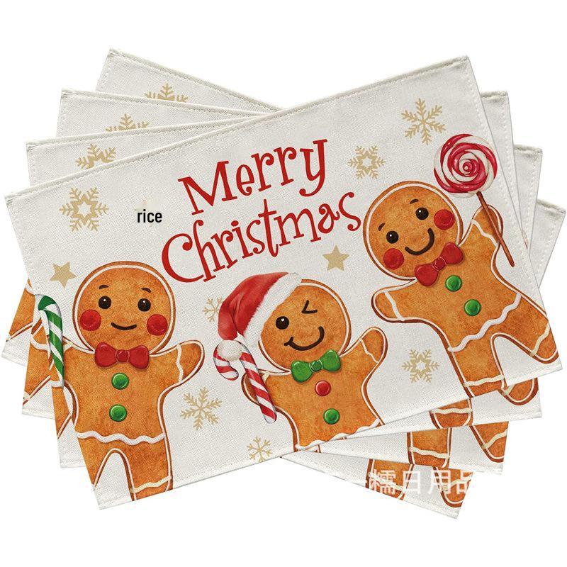 Christmas Snowman & Snowflake Plaid Insulated Placemat - Festive Table Decoration