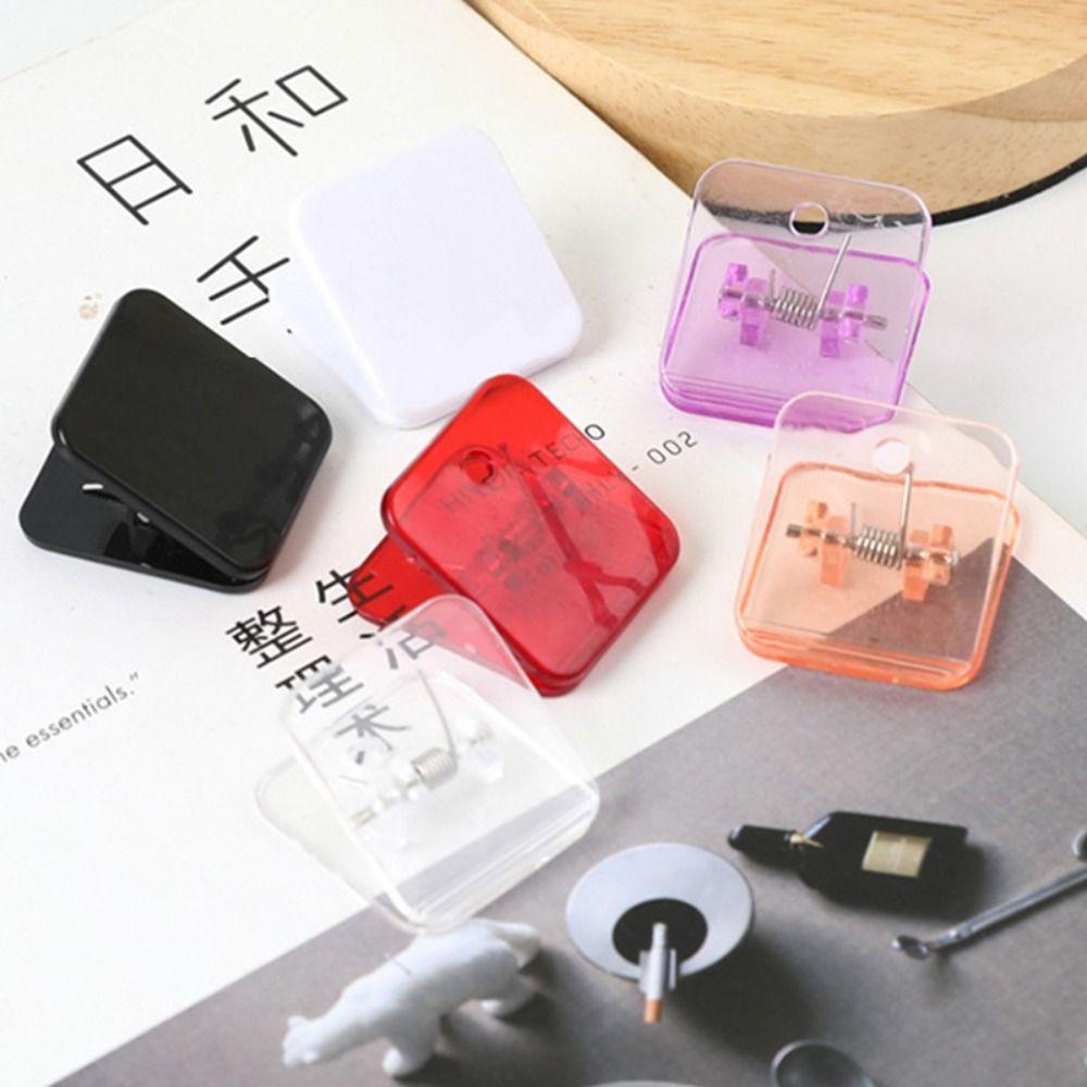 10pcs Square Letter Paper Clip Acrylic Document Folder Reusable Ticket Holder Students
