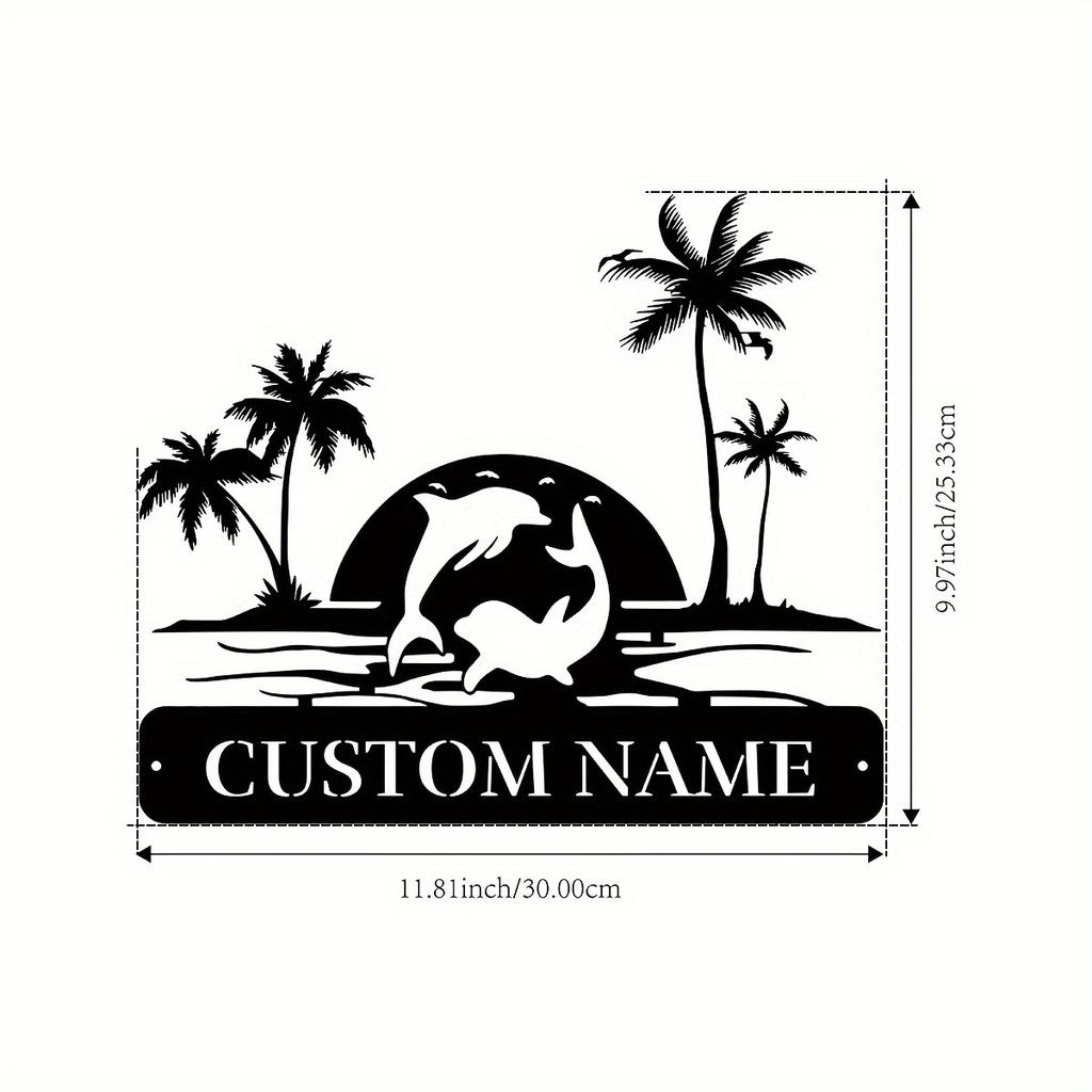 Custom Whale Metal Emblem – Vintage Home Decor for Indoor/Outdoor, Personalized Family Name Wall Art, Ideal Gift for Loved Ones.