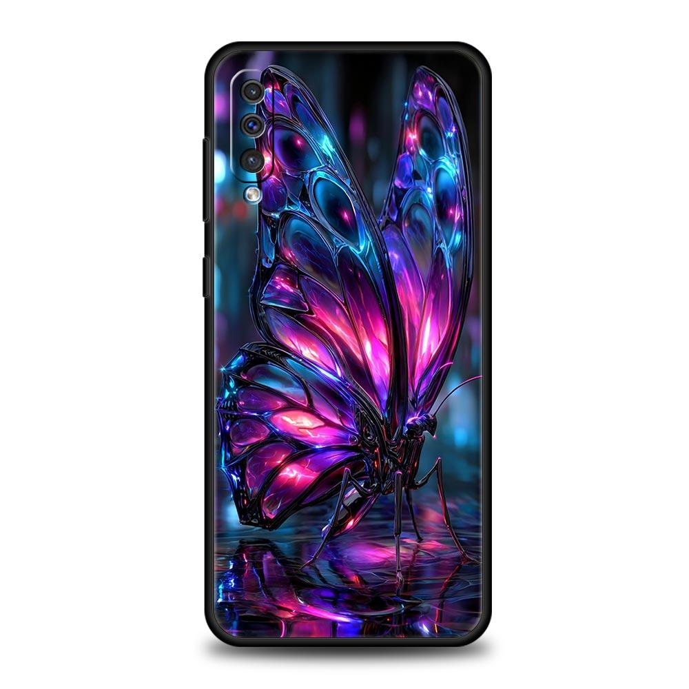 Art Purple Butterfly Phone Case for Samsung Galaxy A56 A36 A26 A16 A34 A24 A42 A22 A20 A12 A40 A30 A10 5G Soft TPU Cover Shell