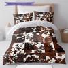 Rustic Cowhide Style Pattern Bedding Quilt Set Quilt Cover Pillowcase Home Decoration Gift (1 * duvet cover + 2 * pillowcase, without core)