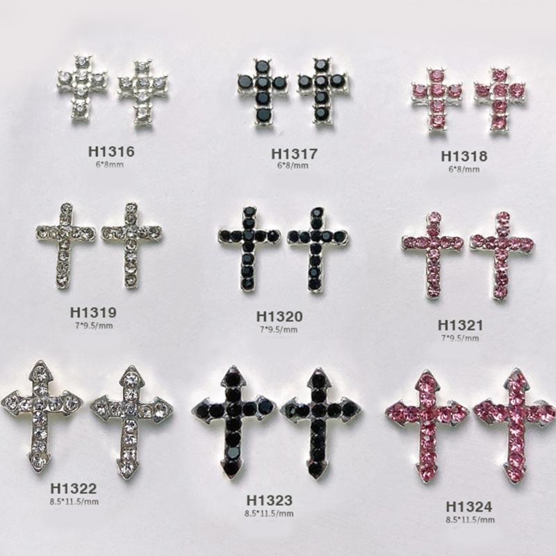 10Pcs 3D Cross Nail Charms for Nails Alloy Retro Cross Nail Charms Decoration DIY Alloy Nail Charms Decorations