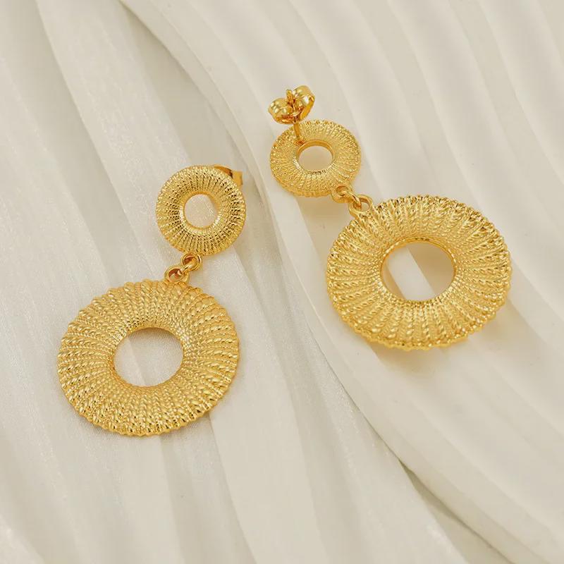 18K Titanium Steel European-American Style All-Match Fashion Earrings for Women