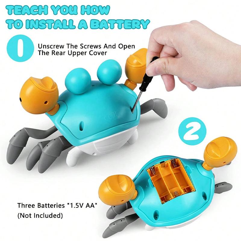 Crawling Crab Toys Light Music Crawling Fun Toys Electric Induction Escape Toy Pets Electronic Interactive Toy for Dogs and Cats