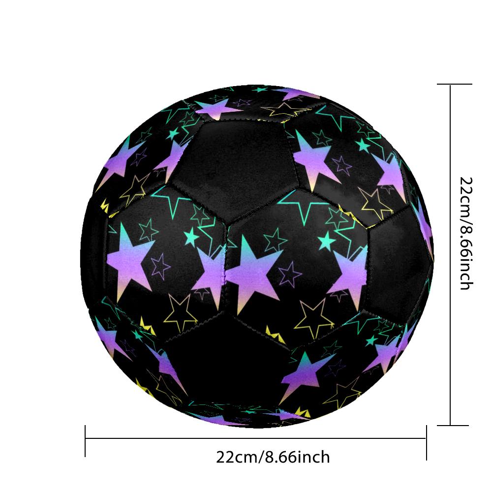 Colorful Pentagram Indoor Soccer Ball Colorful Machine Stitched PVC Size 5 Team Training Competition Ready Durable High-Bounce Cool Sports Gift