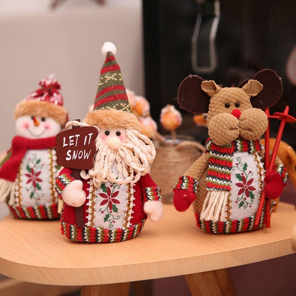 Snowman Doll Merry Chirstmas Decor For Home Table  Elk Doll Christmas Ornaments Santa Claus Navidad Gift Happy New Year