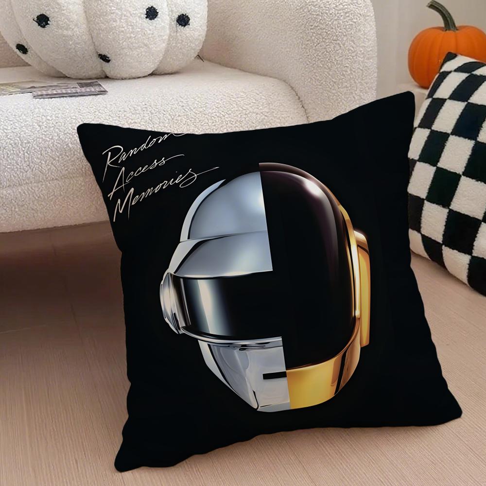 DDaft PPunk Band Cushion Cover Throw Pillow Cover Hidden Button Durable Polyester Chair Cushion