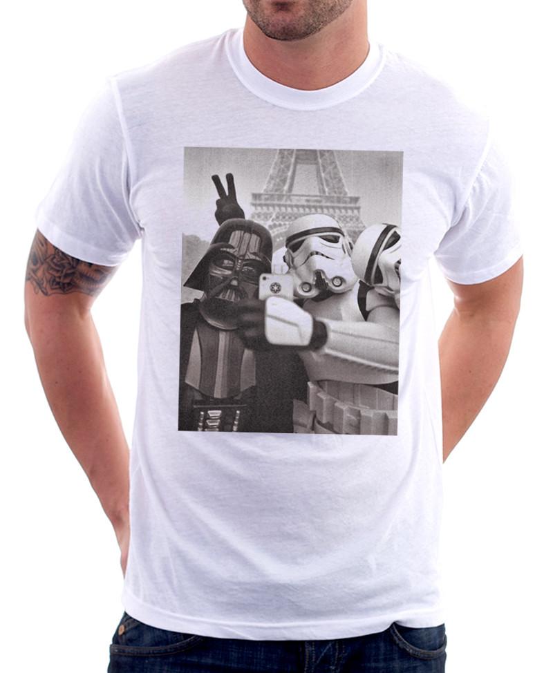 Star Wars StormTrooper Darth Vader JEDI Selfie Paris YODA white t-shirt OZ9773 S разноцветный