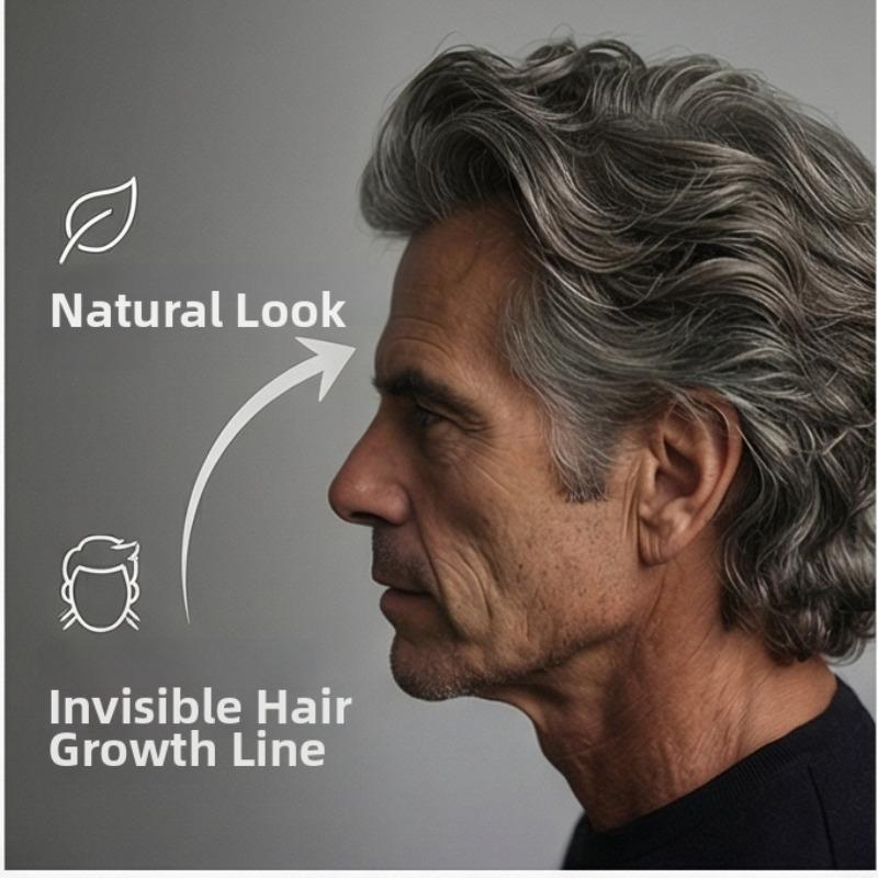 Men's Brown-Grey Mixed Short Curly Wig