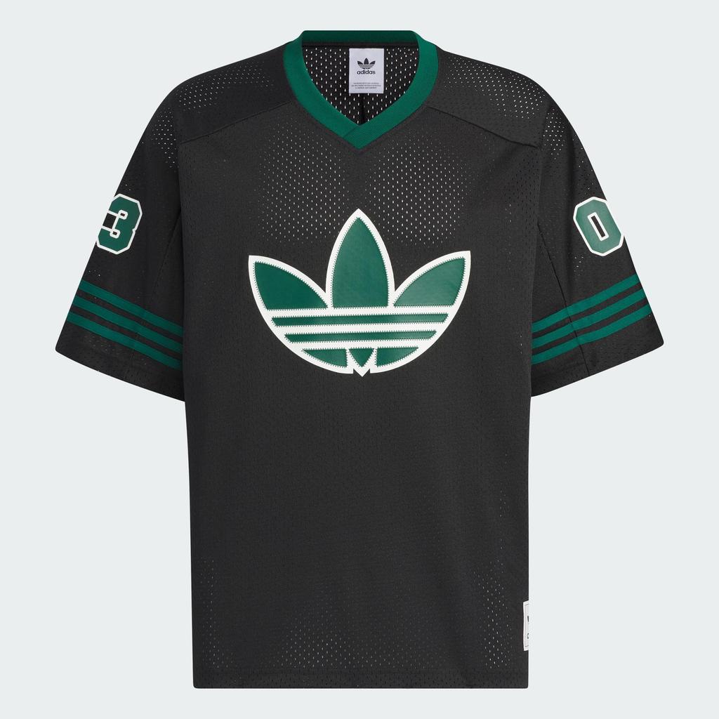adidas Originals Retro Street Basketball V-Neck T-Shirt With Striped Logo Print Unisex Tops Black JC6803