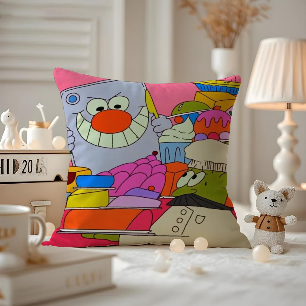Cute Retro Illustration Cushion Cover Pattern Printed Pillowcase For Living Room Sofa Cushion Cover & Bedroom Decor
