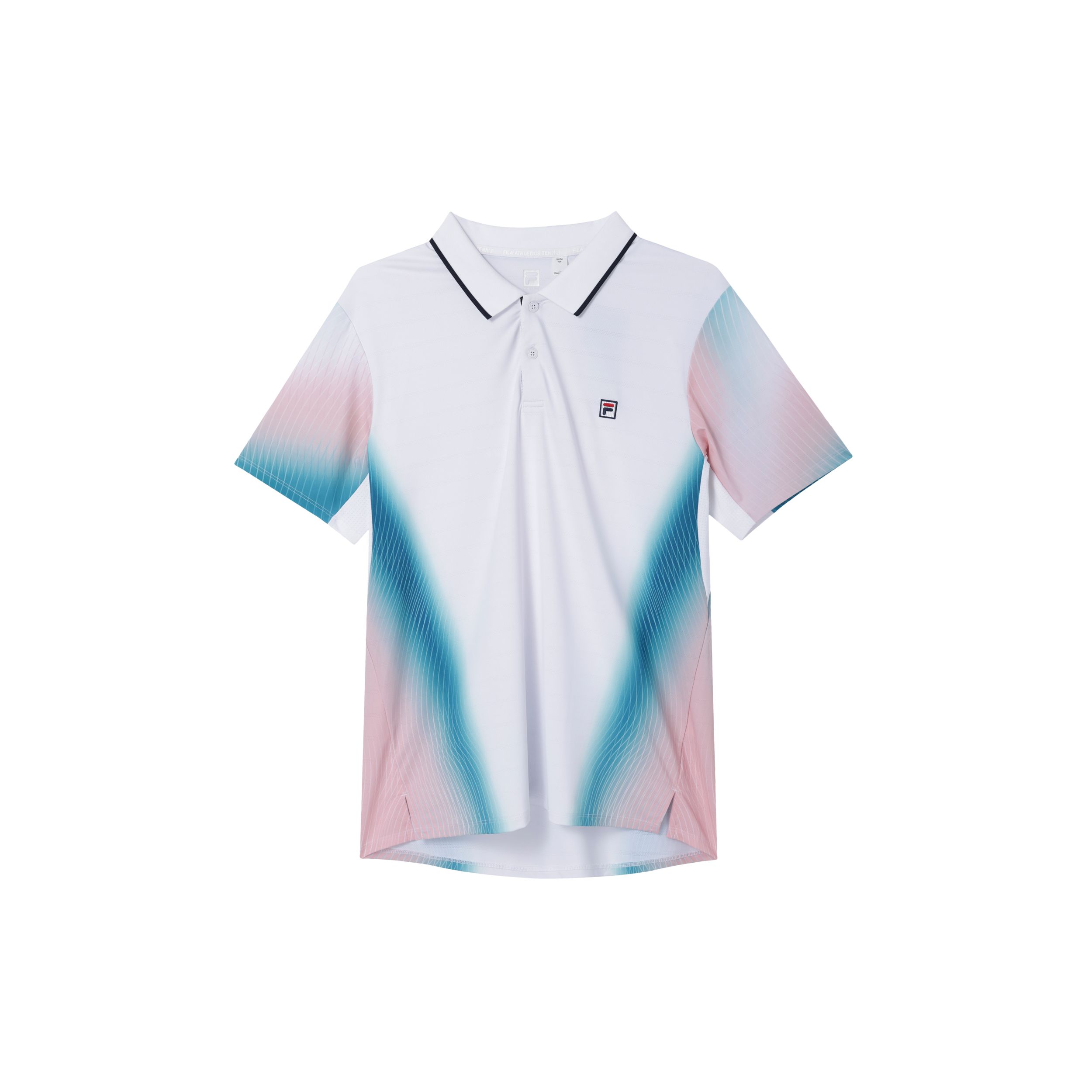 

FILA Color Block Quick Dry Tennis Polo Shirt Men tops White A11M323109FZA XL