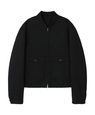 Noise Striped Officer Blouson Jacket - Black