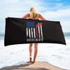 Retro Abstract Hockey Sneakers Soft Quick-drying Bath Towels Outdoor Seaside Round Beach Towel Microfiber Face Towel