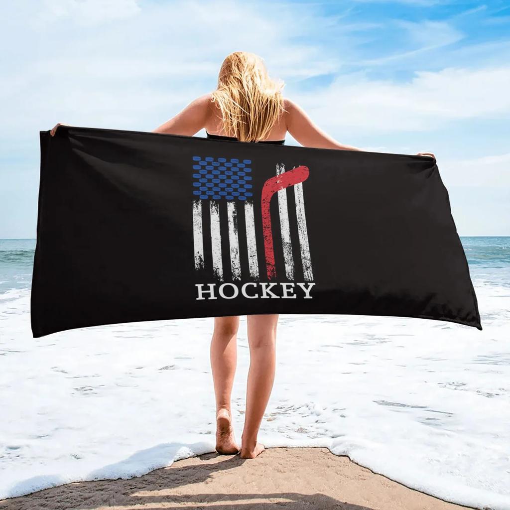 Retro Abstract Hockey Sneakers Soft Quick-drying Bath Towels Outdoor Seaside Round Beach Towel Microfiber Face Towel