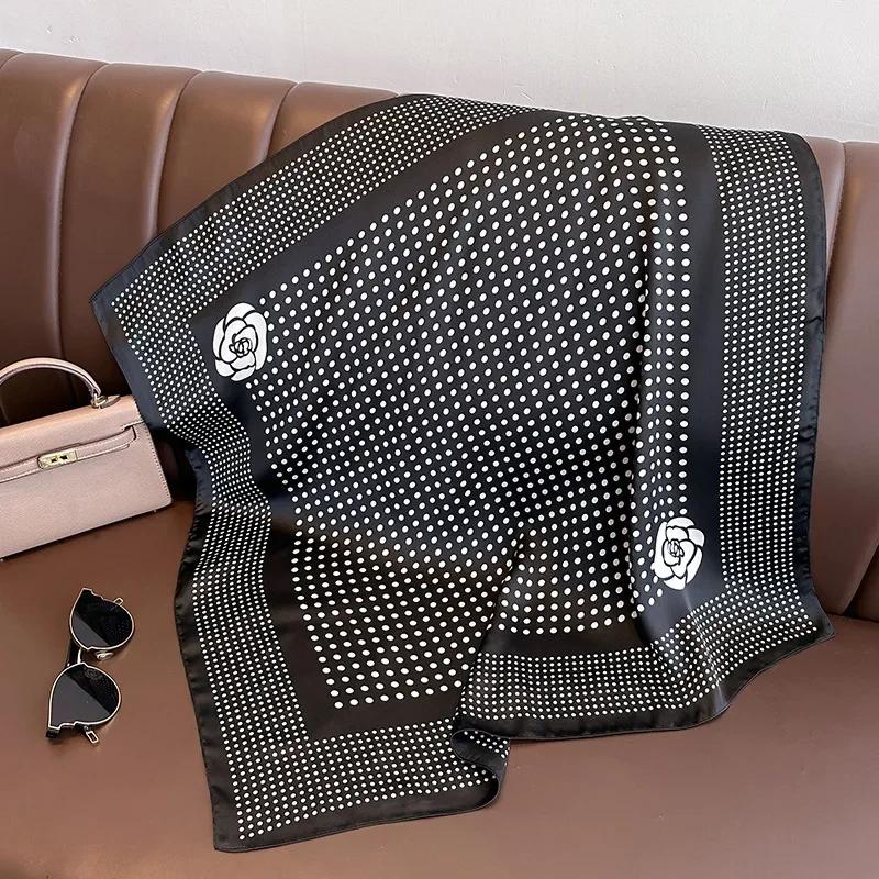 Fashion Scarves for Women Shawl Horse Print Silk Satin Hijab Scarf Female 70*70cm Luxury Brand Square Shawls Scarfs For Ladies