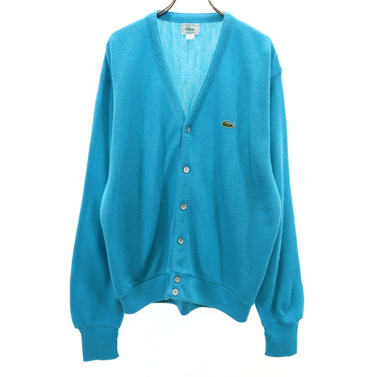 

LACOSTE 90s Made in USA Old Long sleeve V neck cardigan L Green system Men s Used