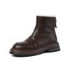 Fashion 2025 Winter Ankle Boots for Women Genuine Leather High Platforms Heels Wool Snow Boots Size Zipper Short Warm Shoes Basic Boots