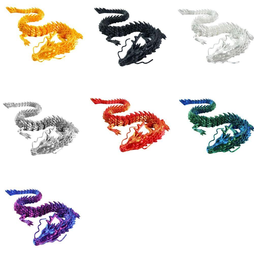 3D Articulated Chinese Dragon Long Chinese Dragon Ornament Joint Movable Dragon Model  Office