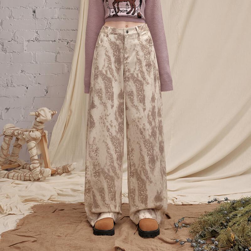 unifree Relaxed Fit Printed Wide Leg Casual Pants