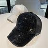 Hut Damen Trendkappe Buchstabe Paillette R-förmiger Sonnenhut Sommer Sonnenschutz Vielseitig Schwarze Baseballkappe