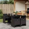 Vidaxl 5-Cz. Juego de Muebles de Jardín con Cojines, Negro, Ratán Sintético