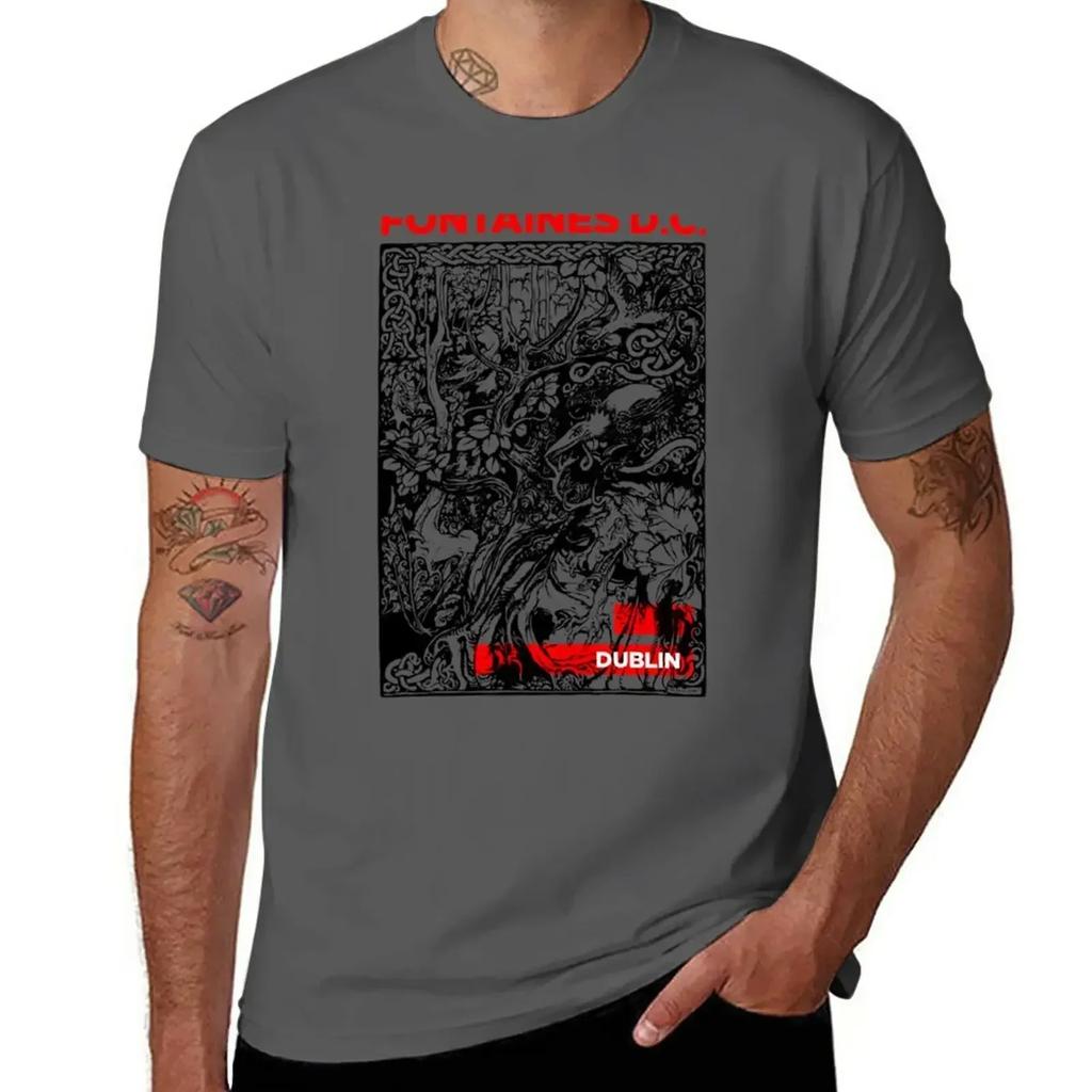 Fontaines DC ? DUBLIN T-Shirt Plain Cute Tops Mens T Shirts Pack