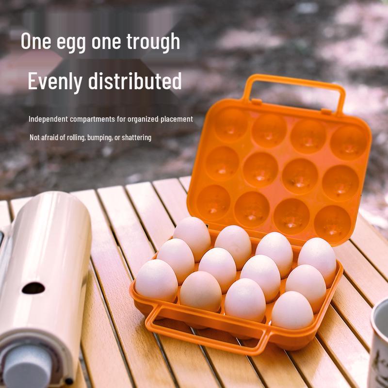 Outdoor Shockproof 12-Grid Egg Storage Box - Portable Egg Tray for Camping and Home