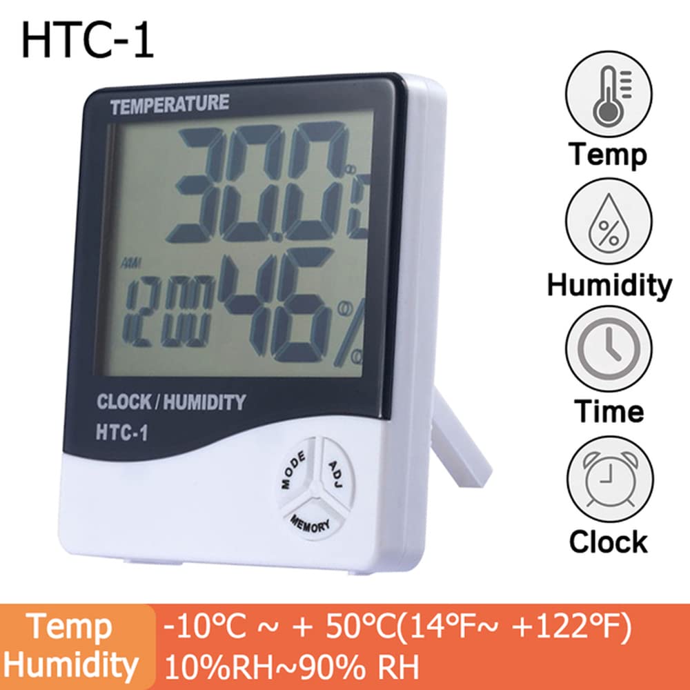 

LCD Digital Temperature Humidity Meter HTC-2/HTC-1 Home Indoor Outdoor Hygrometer Thermometer Weather Station with Clock HTC-1