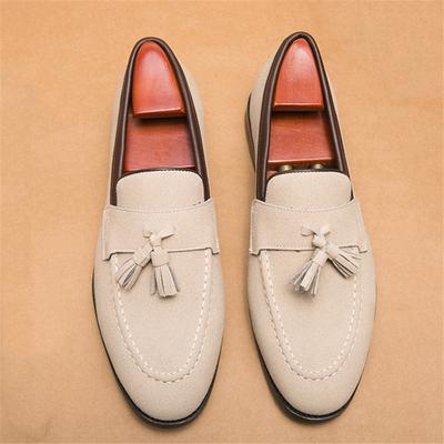 Nieuwe Bruidsjurk Kwast Suede Leer Schoenen Voor Mannen Alles Passend Slip-On Loafers Prom Homecoming Feest Schoenen zapatos hombre