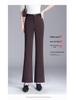 Women's Black Micro Flare Pants - 2026 Spring/Summer Plus Size Elastic Cropped Trousers
