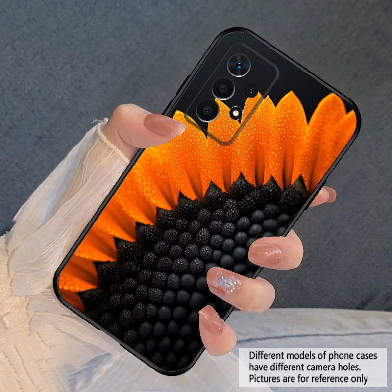 Black Leaf Image For Samsung A03 Core A 04 05 06 12 14 15 16 22 23 Galaxy A25 26 4G 34 35 52 53 56 71 73 90 5G Soft Phone Case