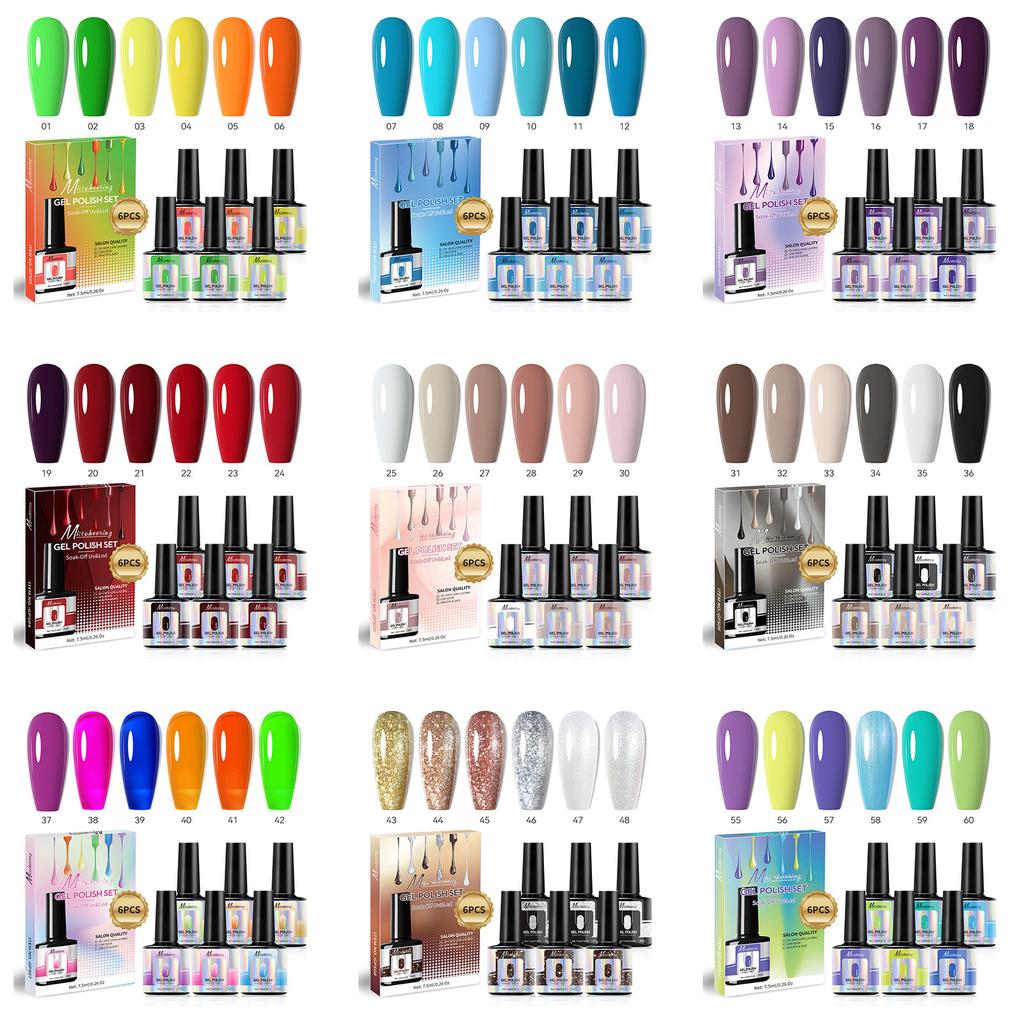 Six Color Set Nail Polish Glue Popular Color Small Set Phototherapy Glue Set