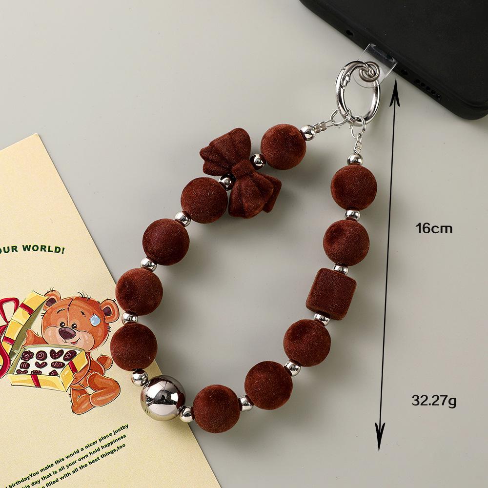

Handmade Beaded Flocking Phone Lanyard and Camera Bag Keychain for Autumn and Winter