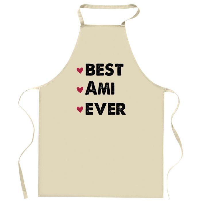 Tablier de cuisine - AMI Best Ever - Impression bretonne - Coton résistant - Liens ajustables