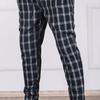 Men Pants Color Matching Plaid Print Drawstring Elastic Waist Ankle-banded Pockets Mid Waist Soft Casual Breathable Sports Jogging Trousers