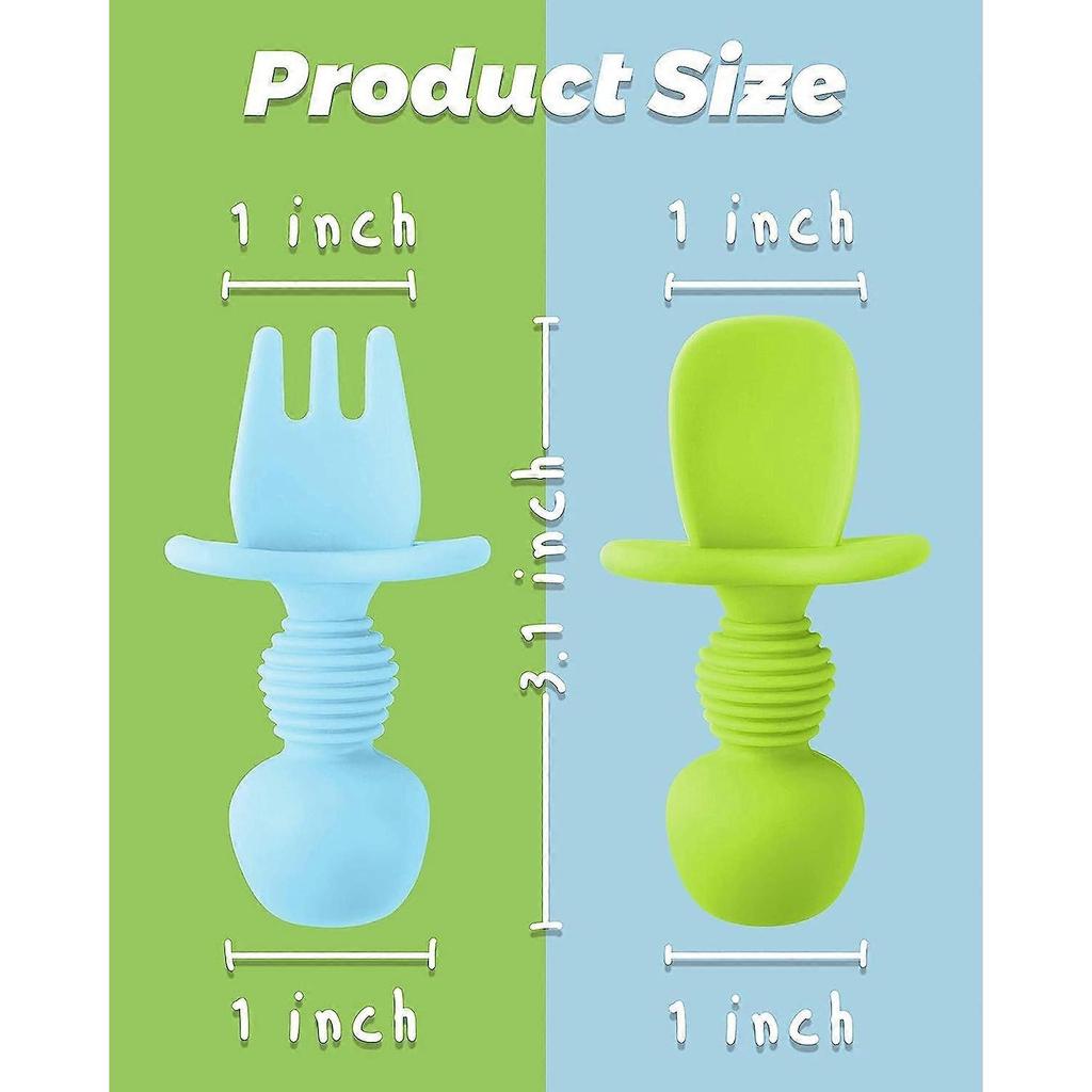 6er-Pack Silikon-Baby-Löffel Stufe 1 Baby-Gabel Kauhilfe zum Abstillen