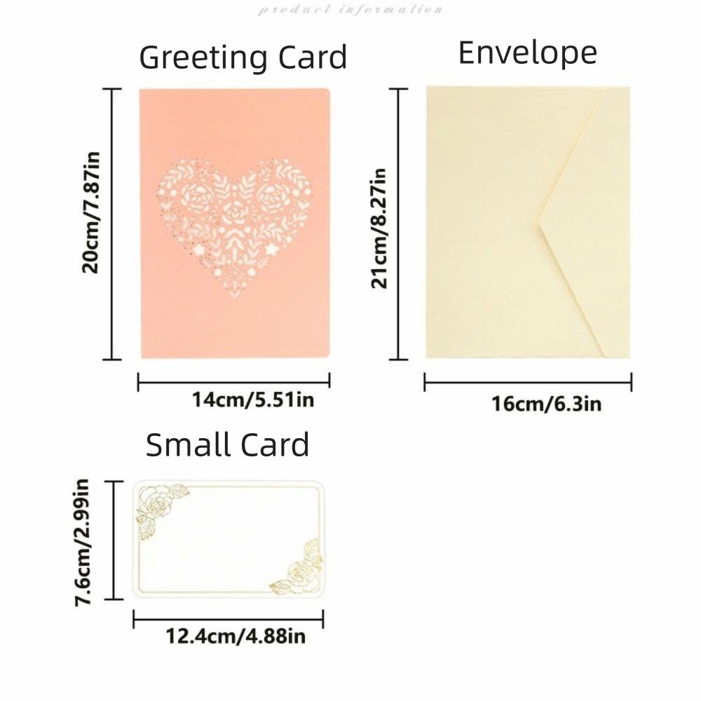 Paper Sculpture 3D Flower Greeting Card Romantic Romantic Wedding Card  For Family Friends