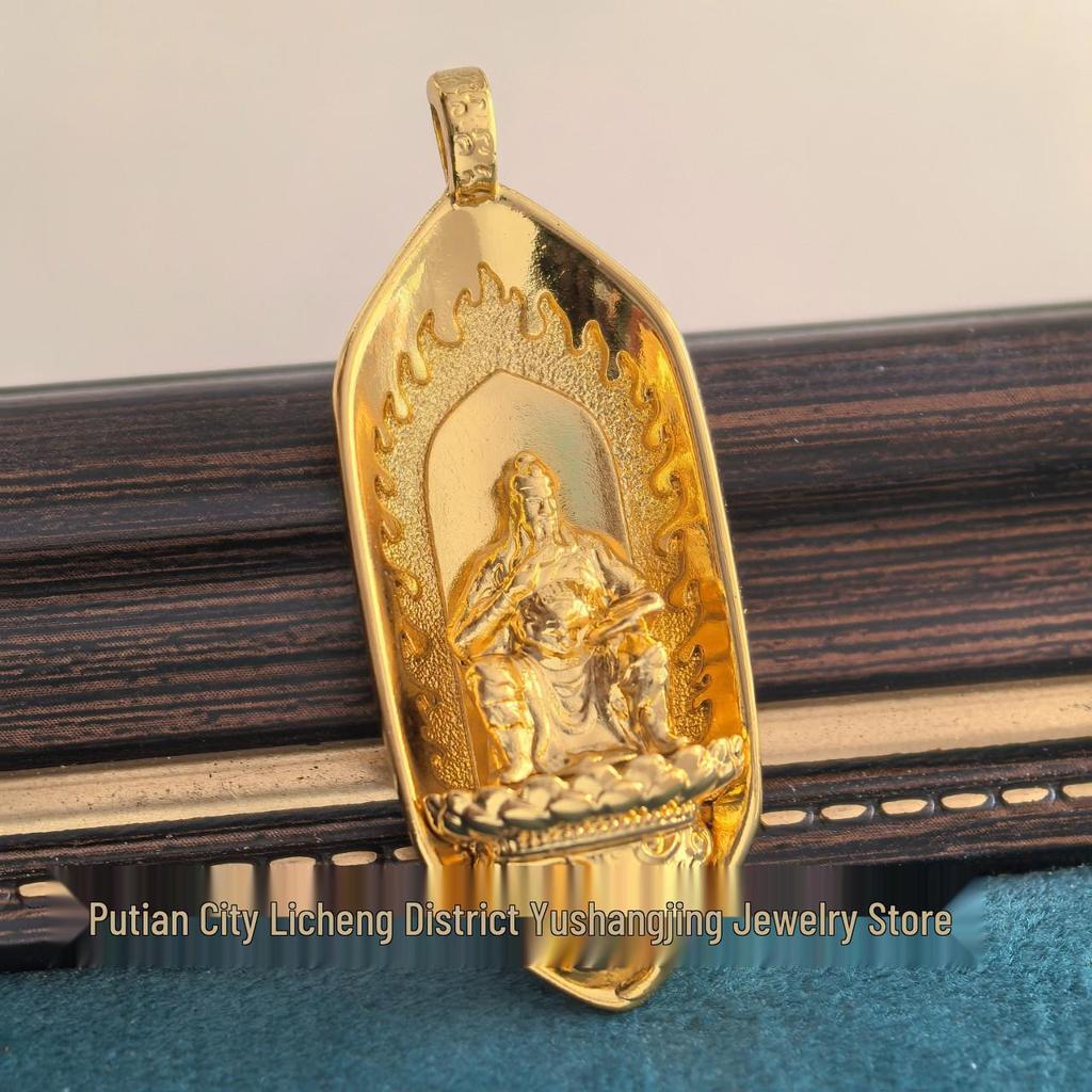 Auspicious Cloud Lotus Seat Gold-Plated Buddha Statue Guanyin Bodhisattva Pendant - Hot Seller Buddhist Jewelry
