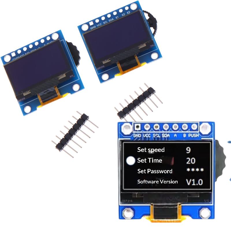 0.96 Inch OLED Screen SSD1306 Module Set With EC11 Rotary Encoder for Industrial Equipment Custom Control Interface