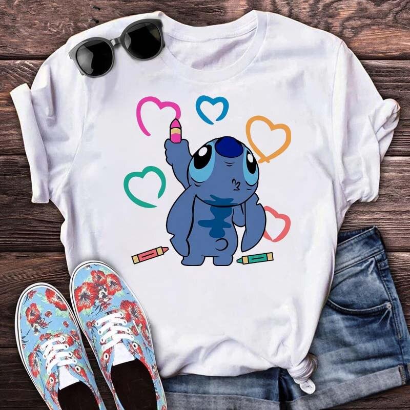 Camisetas estampadas con puntadas de acuarela, camisetas gráficas