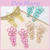 Retro Metal Floral Earrings With Butterfly Bow Design For Women