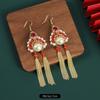 Dao Ma Dan face fringed pearl earrings design sense temperament long niche Guochao earrings women