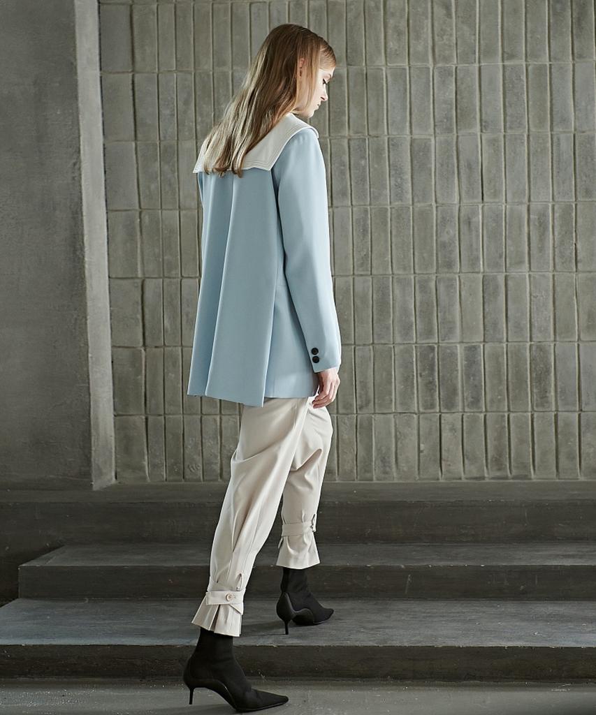 MITTE Hem Line Pleats Banding Pants _Beige