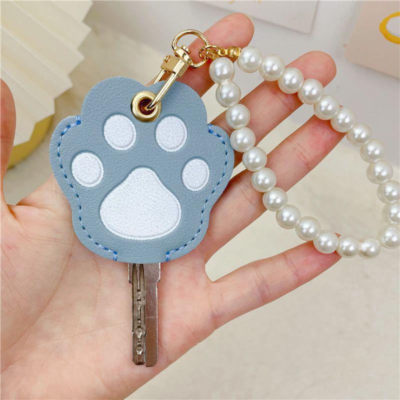 Personalized Cat Paw Keychain: Cute Women's Access Card Holder & Key Cover for Home and Vehicle