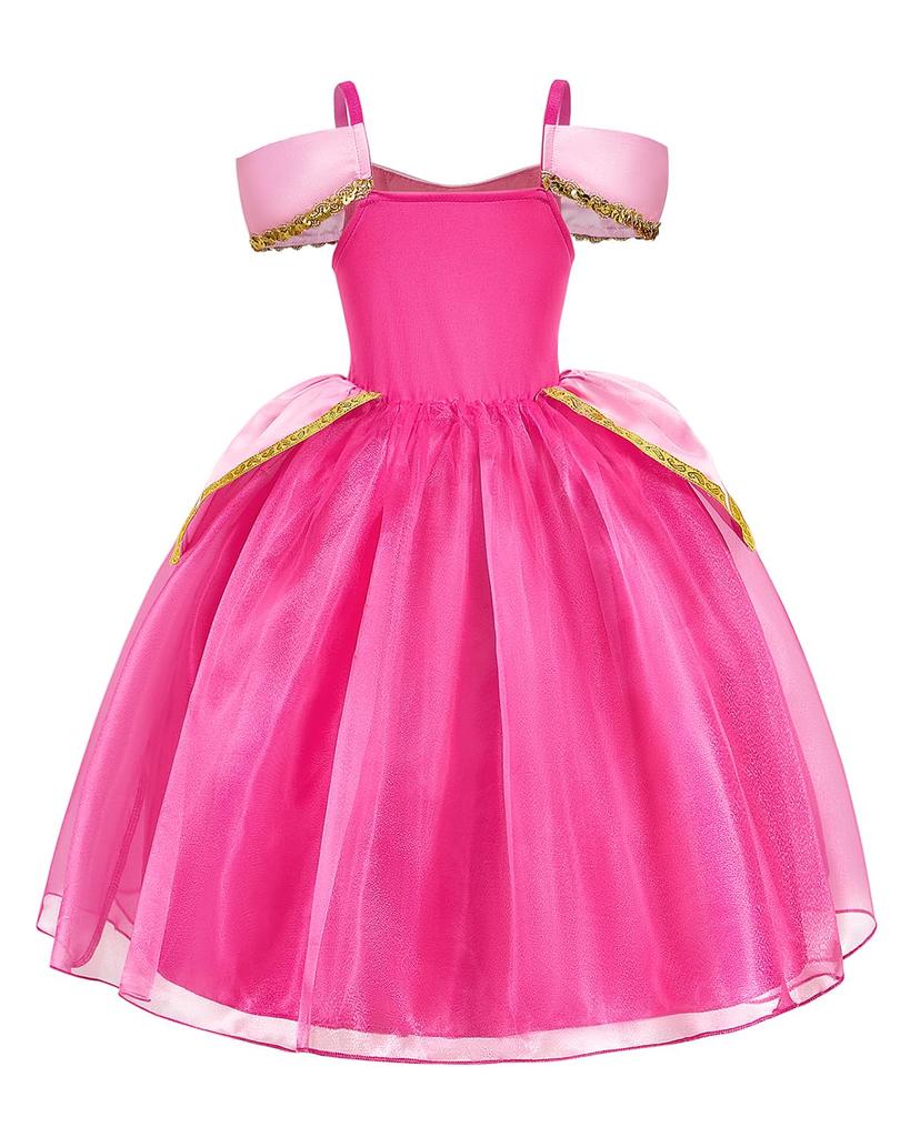 Princess Aurora Dress for Sleeping Beauty Aurora Dress Accessory Kids Costume Set [TYHTYM] Kids, (Princess + Set), 6-Piece (Rose, 110)