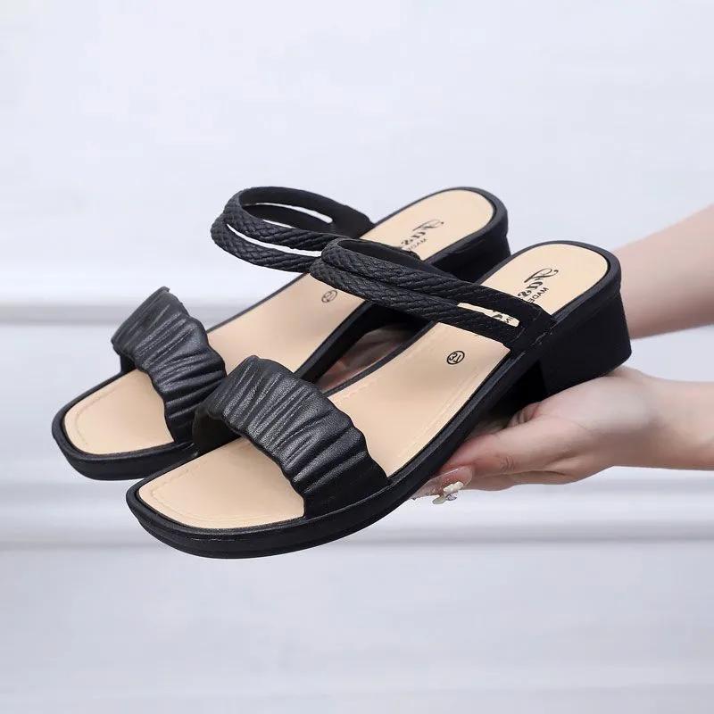 

женские сандалии милые желтые с открытым носком высококачественные противоскользящие весенне-летние сандалии женские повседневные черные удобные пляжные туфли ab544 36