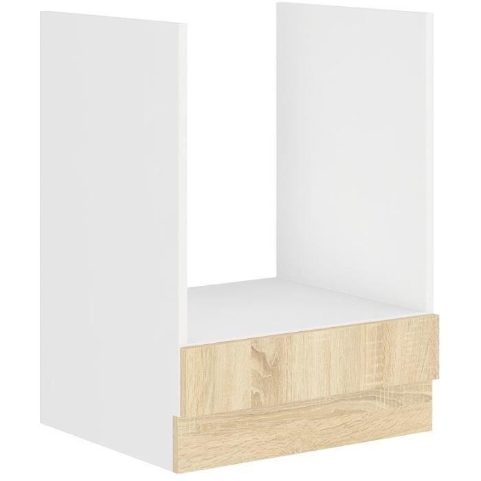 Low Oven Cabinet - Sonoma Oak Decor - L60xP48xH82 Cm - Worktop Not Included