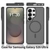 Skin Feel Magnetic Phone Case For Samsung Galaxy S26 Ultra S26+ 5G Magsafe Wireless Charging TPU Frame Hard Plastic Back Cover